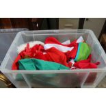 A CRATE CONTAINING A SELECTION OF CHRISTMAS THEMED ITEMS VARIOUS