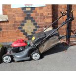 A HONDA HYDROSTATIC PETROL DRIVEN LAWNMOWER with grass collection box, model HRX 537 (recently