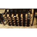 A WOOD & METAL WINE RACK