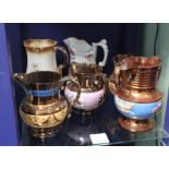 A SELECTION OF JUGS to include lustre effect