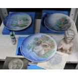 THREE BOXED BING & GRONDAHL HANS CHRISTIAN ANDERSEN PLATES together with two vintage dolly tops