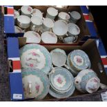 TWO BOXES HOUSING AN EXTENSIVE COLLECTION OF ROYAL ALBERT ENCHANTMENT PATTERNED TEA & DINNER WARES