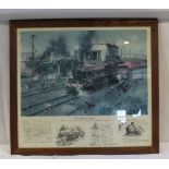 AFTER TERANCE CUNEO 'Express Engines at Tyseley', colour print, published by Colourview of