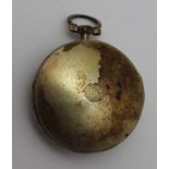 A GEORGE III SILVER 'POCKET WATCH' VINAIGRETTE, circular form, gilded, opens to reveal floral & leaf