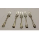 CHARLES BOYTON A set of five silver dessert forks, engraved with a spread eagle crest, London