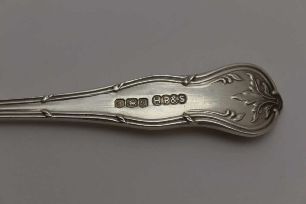 H. PIDDIUCK & SONS, A SET OF SILVER FISH KNIVES & FORKS FOR SIX SETTINGS, decorative handles - Image 3 of 3