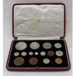 A GEORGE VI 1937 CASE OF SPECIMEN COINS, produced by The Royal Mint, the case 12cm x 18cm