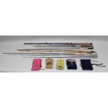 A SELECTION OF FIVE FLY FISHING RODS, being Shakespeare model 1580260, 8'6" two piece, House of