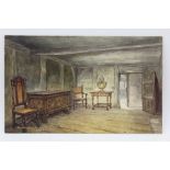 WILLIAM WELLS QUATREMAIN (1857-1930) 'Shakespeare's Birthplace, The Birth Room', Watercolour