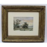 AFTER MILES BIRKETT FOSTER 'Landscape with Cottage & Sheep' colour print, 14cm x 21cm, gilt