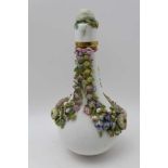 A LATE 19TH CENTURY SAMPSON HANCOCK DERBY PORCELAIN VASE, white tear drop form, floral encrusted