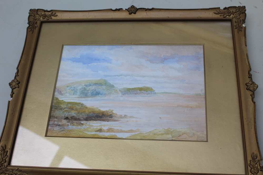 ROSA M SYMONS 'Elterwater & the Langdales', watercolour, initialled & dated 1915, 30cm x 55cm, - Image 6 of 8