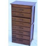 A MID 20TH CENTURY OAK FILING CHEST OF EIGHT DRAWERS, of plain form, 109cm x 56cm