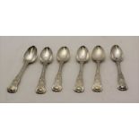 A MATCHED SET OF WILLIAM IV SILVER KINGS PATTERN TEASPOONS, al London 1831 & 1832, makes include