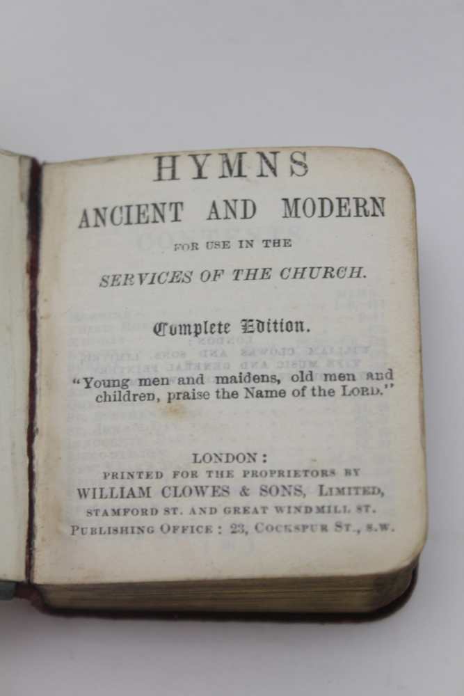 GIBSON & CO LTD, a miniature hymn book, the front mounted with an embossed silver panel, cherubs - Image 5 of 6