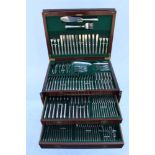 A MAPPIN & WEBB LTD QUALITY MAHOGANY FITTED CANTEEN containing an extensive selection of Princes