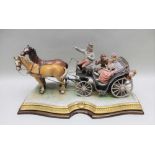 A CAPO DI MONTE PORCELAINE FIGURE GROUP 'THE CARRIAGE RIDE', young lovers in an open carriage