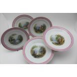 A LATE VICTORIAN PORCELAIN PART DESSERT SERVICE comprising one tall & one low comport with three