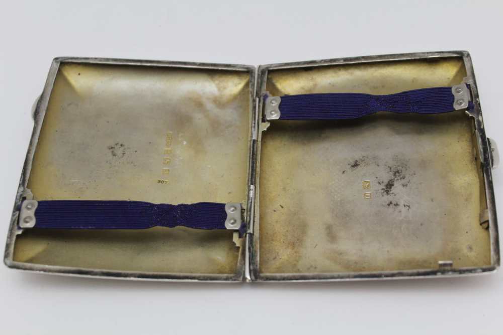 JOHN GLOSTER LTD., A SILVER CIGARETTE CASE, chased decoration, Birmingham 1911, together with a - Image 8 of 8