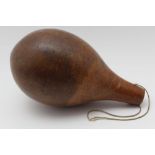 A 19TH CENTURY GOURD FLASK considered to be Pacific Islands, engraved fish decoration, 24cm high