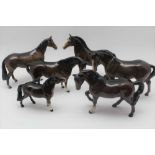 SIX BESWICK HORSES (6)