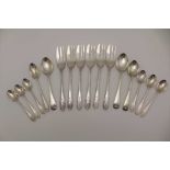 THOMAS BRADBURY & SONS LTD., A SET OF SIX SILVER CAKE FORKS, Sheffield 1936, together with an