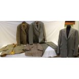 FOUR SPORTING JACKETS including Aquascutum, & a two piece tweed suit by Lynton (5)