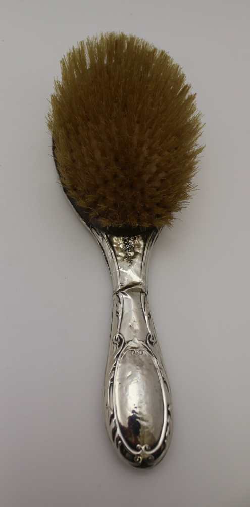 RICHARD OWEN WILLIAMS, A SILVER TOP GLASS HAIR TIDY, Chester 1921, together with; a silver lidded - Image 3 of 5