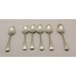 CHARLES BOYTON A set of six silver dessert spoons, engraved with a spread eagle crest, London