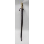 A 19TH CENTURY FRENCH INFANTRY BAYONET blade appears unmarked, the guard impressed 15801, housed