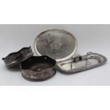 A PAIR OF GEROGE III OLD SHEFFIELD PLATE BOTTLE COASTERS, wavy rims with engraved swags with pierced