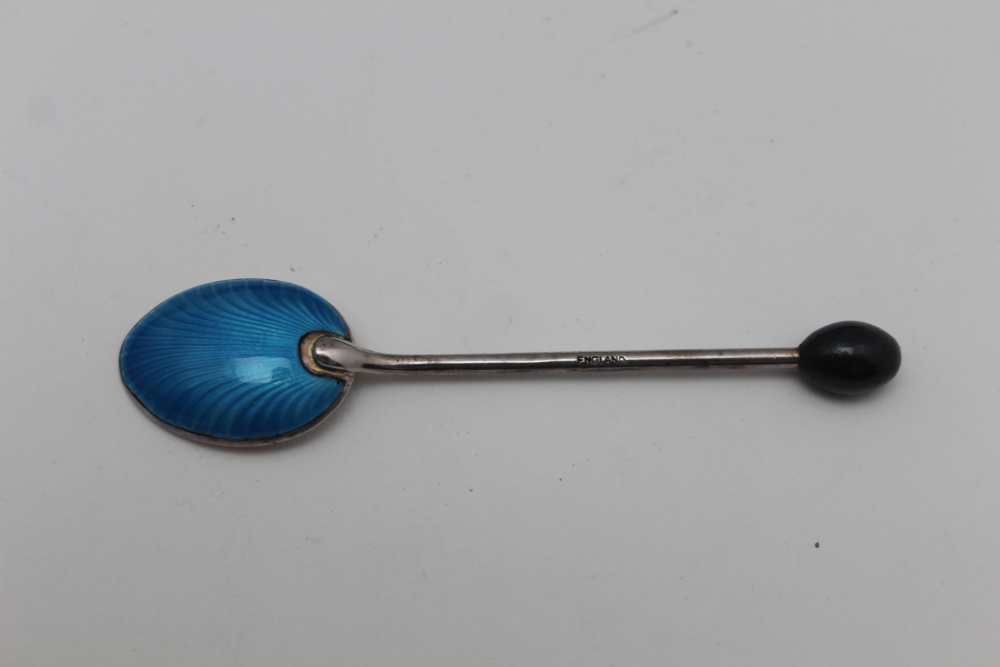 COOPER BROTHERS & SONS A cased pair of silver jam spoons, with trefid handle tips, Sheffield 1926 in - Image 5 of 5