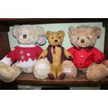TWO HARROD'S YEAR BEARS, one from 2008, the other from 2014, together with A VINTAGE PLUSH TEDDY