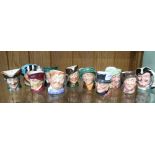 A COLLECTION OF ROYAL DOULTON SMALL SIZED CHARACTER JUGS VARIOUS
