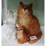 A TRIO OF BESWICK POTTERY CATS