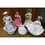 FIVE VARIOUS ROYAL DOULTON FIGURINES