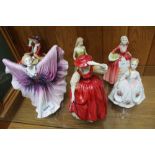 SIX ROYAL DOULTON FEMALE FIGURINES