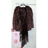 A SELECTION OF LADY'S FURS to include short jacket & a long shoulder wrap with tail tassels