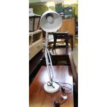 A MODERN WHITE FINISHED ANGLEPOISE STYLE TASK LIGHT