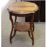 A 19TH CENTURY WALNUT TWO TIER OCCASIONAL TABLE on well-designed legs