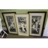A SET OF THREE C.1900 STUDIO SILVER PRINTS, glamorous young ladies in Grecian costume, 73cm x 29.