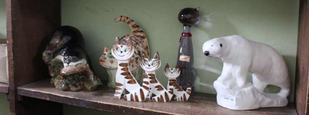 A SELECTION OF MODEL ANIMALS to include a trio of sylvac cats