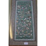 AN ORIENTAL SILK PANEL depicting the '100 boys'