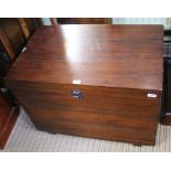 AN ORIENTAL DESIGN MAHOGANY FINISHED BOX CHEST