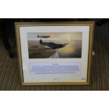 A LIMITED EDITION PRINT OF 'TOBY THE SPITFIRE' no. 95 of 250, specially commissioned by the