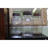 THREE ORIGINAL LOOSE SWEETIE JARS with lids