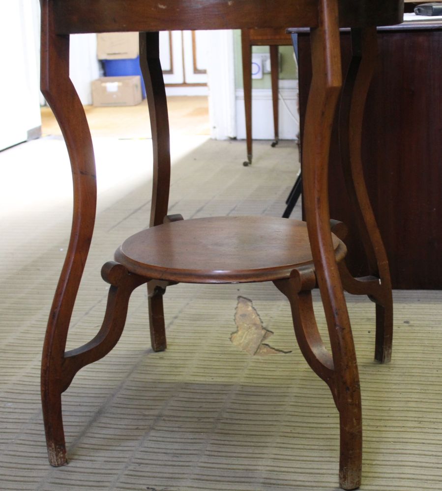 A 19TH CENTURY WALNUT TWO TIER OCCASIONAL TABLE on well-designed legs - Image 2 of 2