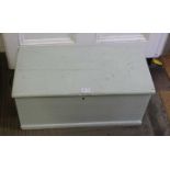 A SMALL DUCK EGG BLUE PAINTED SOFTWOOD BOX CHEST