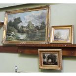 THREE REPROGRAPHIC OLD MASTER PAINTINGS, each in fancy gilt frame