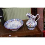 A MASONS PATENT IRONSTONE POTTERY TOILET JUG & BOWL SET